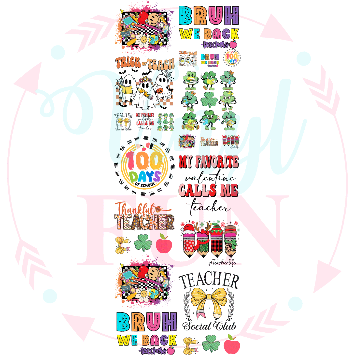 Teaching Time Gang Sheet 22"x60"