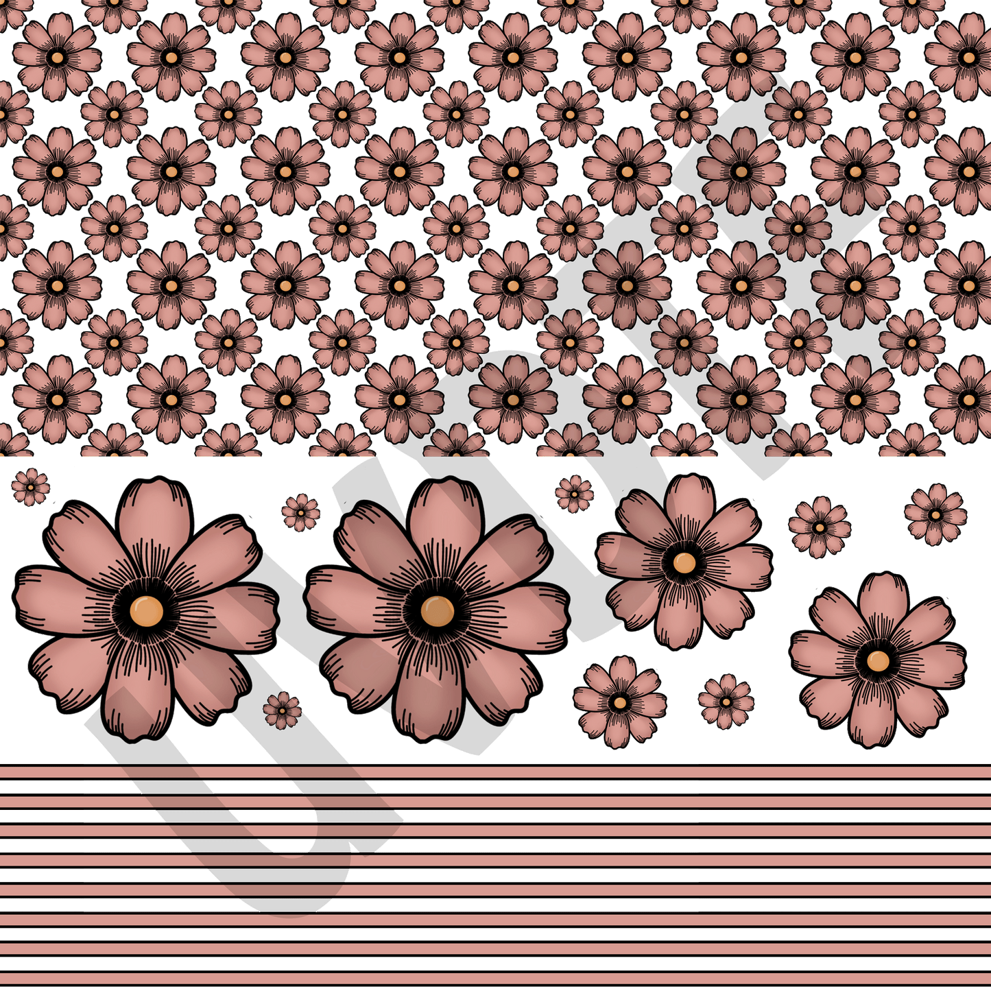 UVDTF Floral & Stripes Elements-X11
