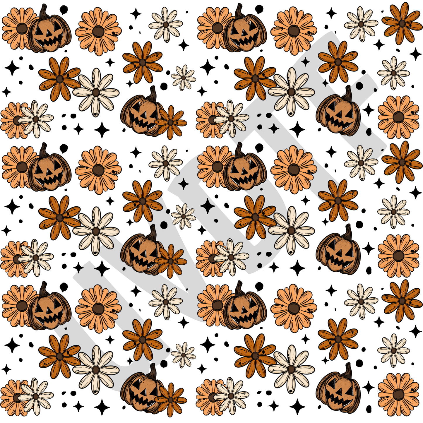 UVDTF Floral Pumpkins Elements