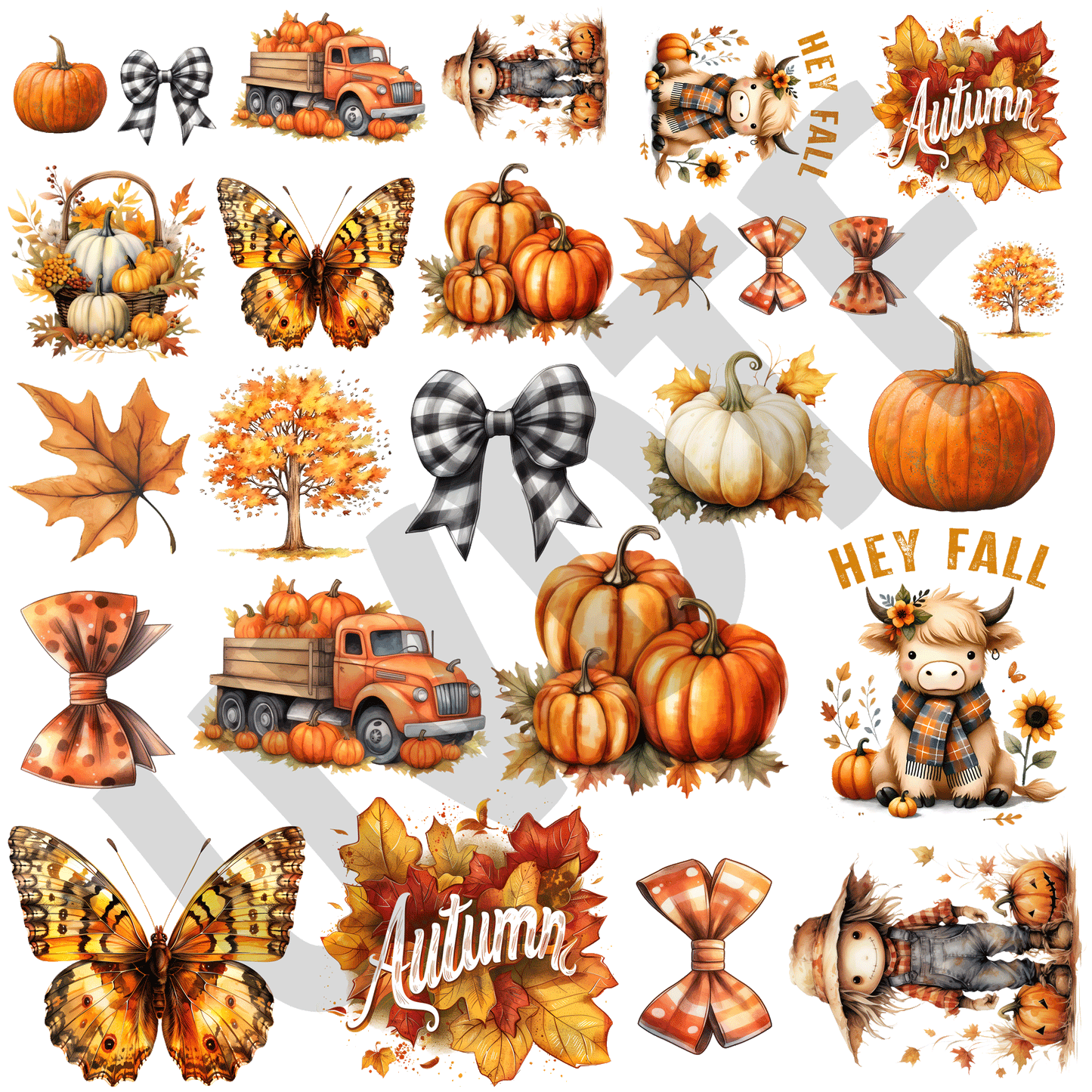 UVDTF Watercolor Fall Elements -