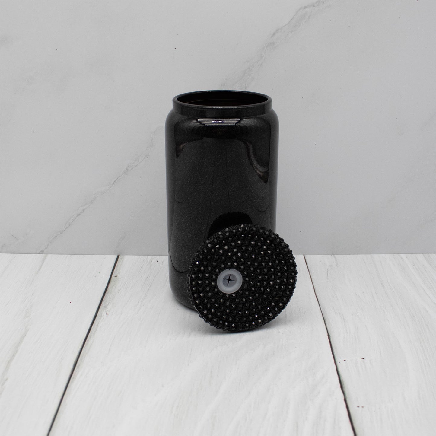 Rhinestone Lid Glass Shimmer Libbey