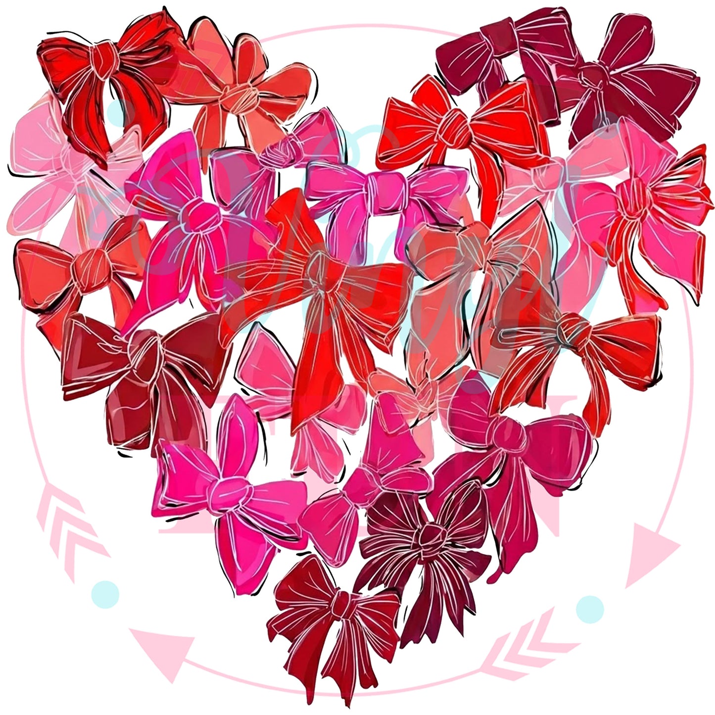 UVDTF Heart From Bows Decal -V9