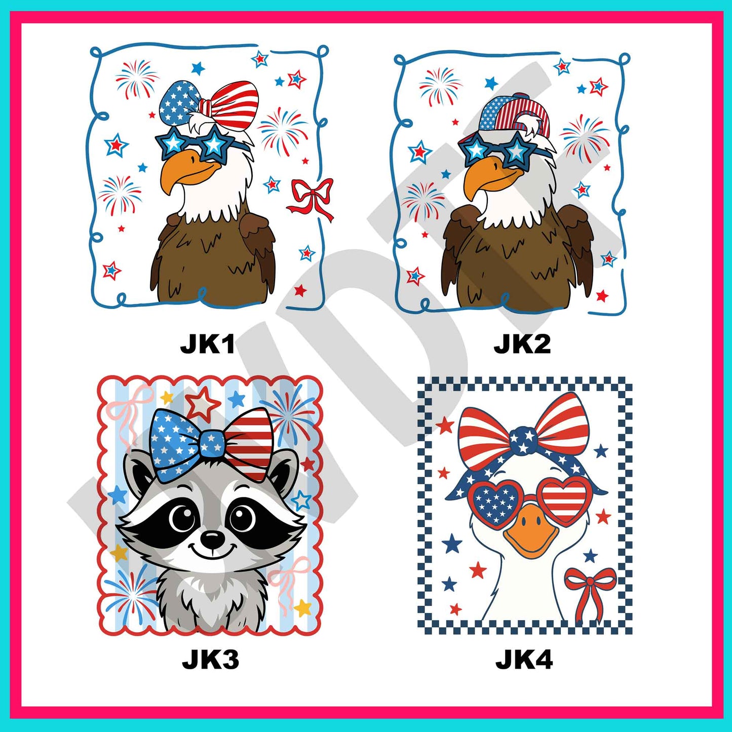 UVDTF July Kids Decals