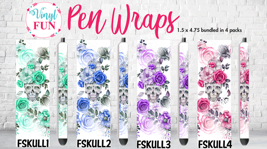 Floral Skull Pen Collection