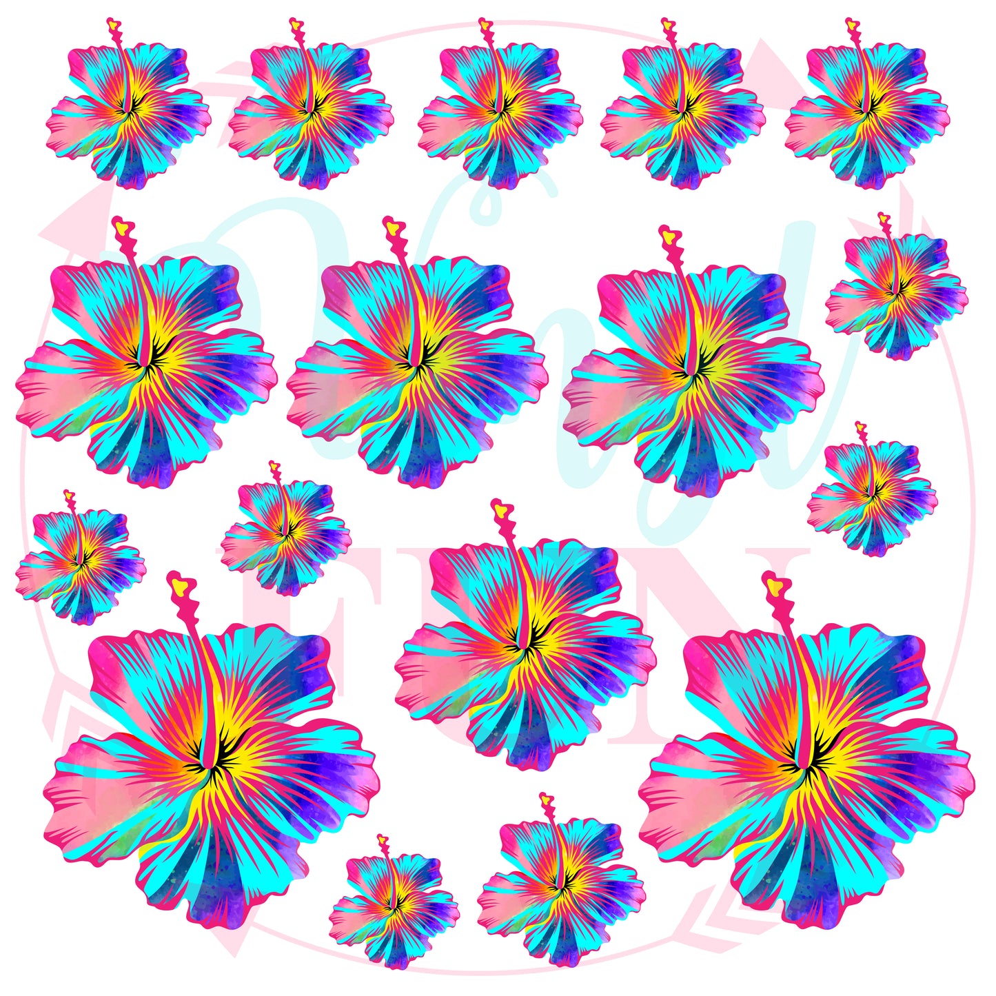 Colorful Hibiscus Elements-A6