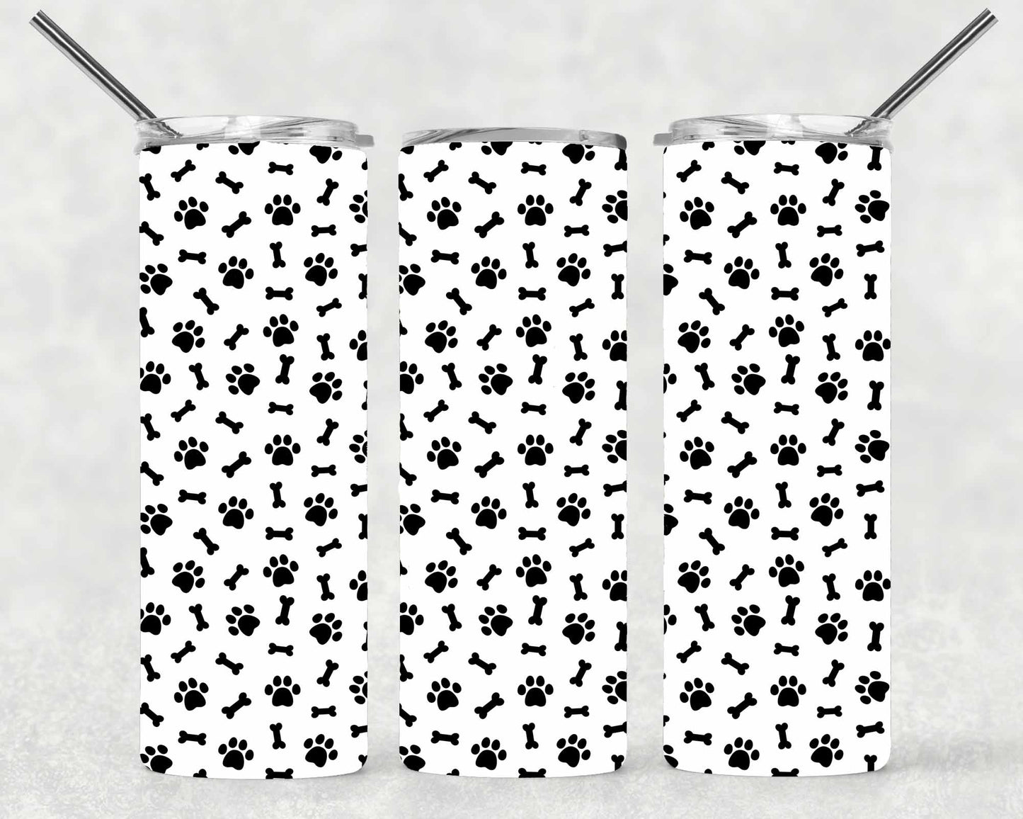 Dog Paw Design Wrap For Straight Tumbler-S203