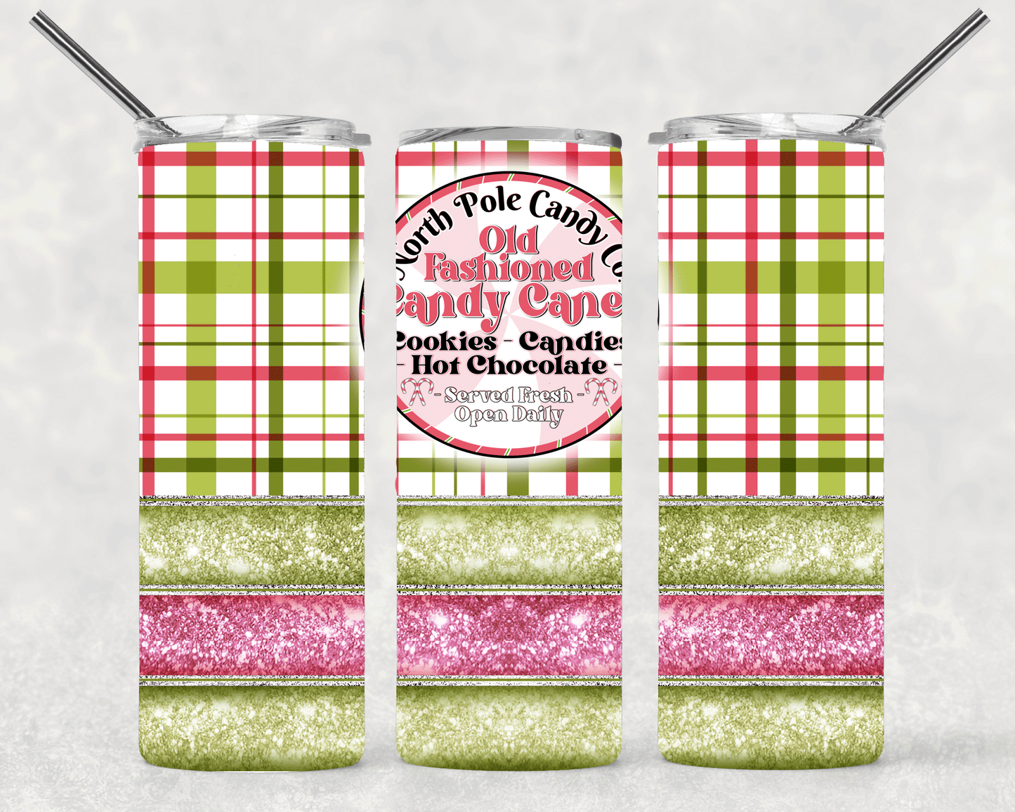 Pink & Green Wrap For Straight Tumbler-S225