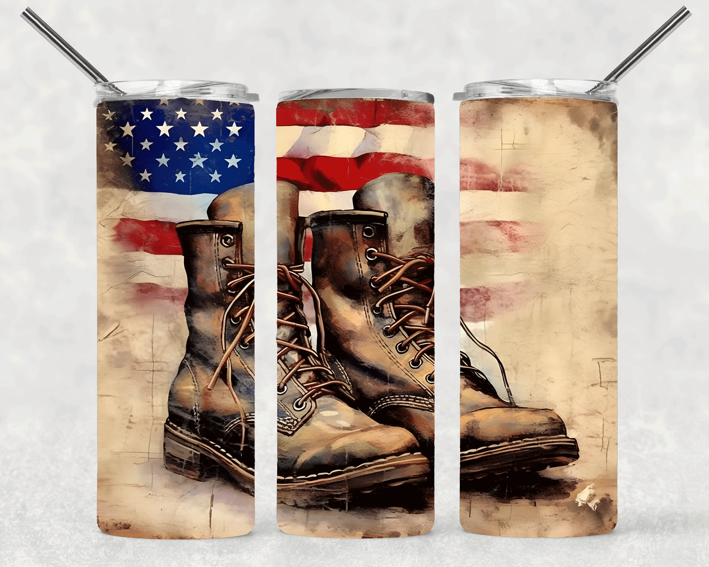 Flag & Boots Wrap For Straight Tumbler-S260