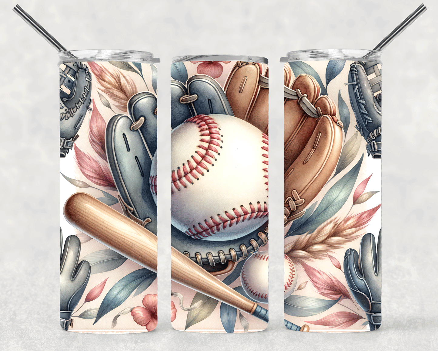 Girly Baseball Wrap For Straight Tumbler-S275