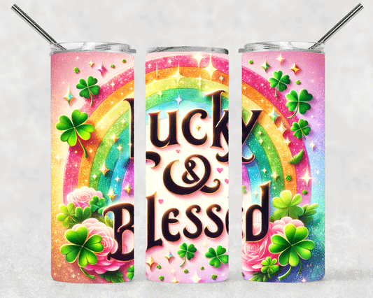 Lucky & Blessed Wrap For Straight Tumbler-S292