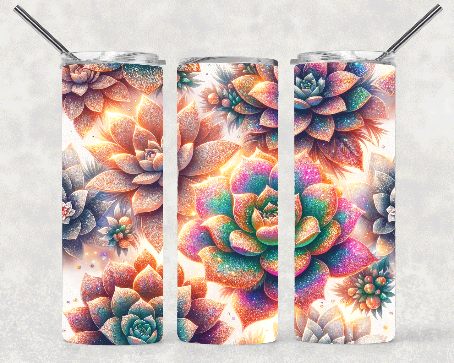 Bright Succulent Wrap For Straight Tumbler-S298