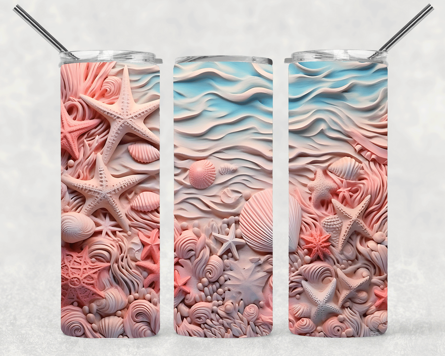 3d Beach Wrap For Straight Tumbler-S313