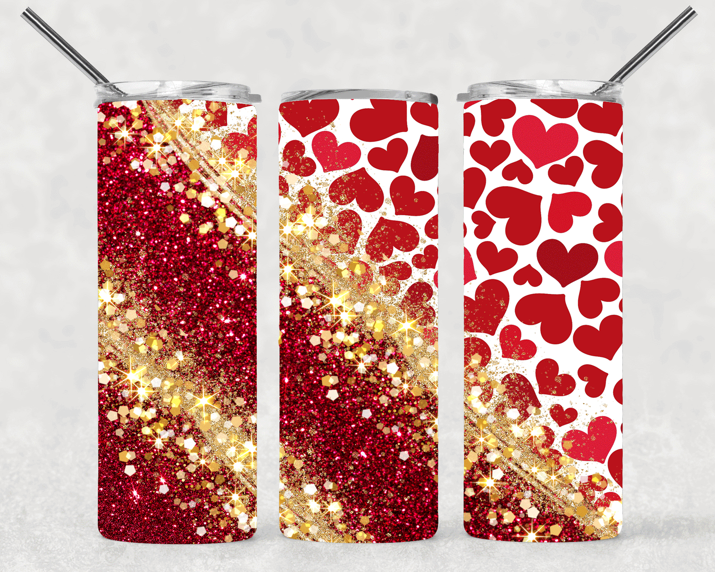 Gold Hearts Wrap For Straight Tumbler-S525