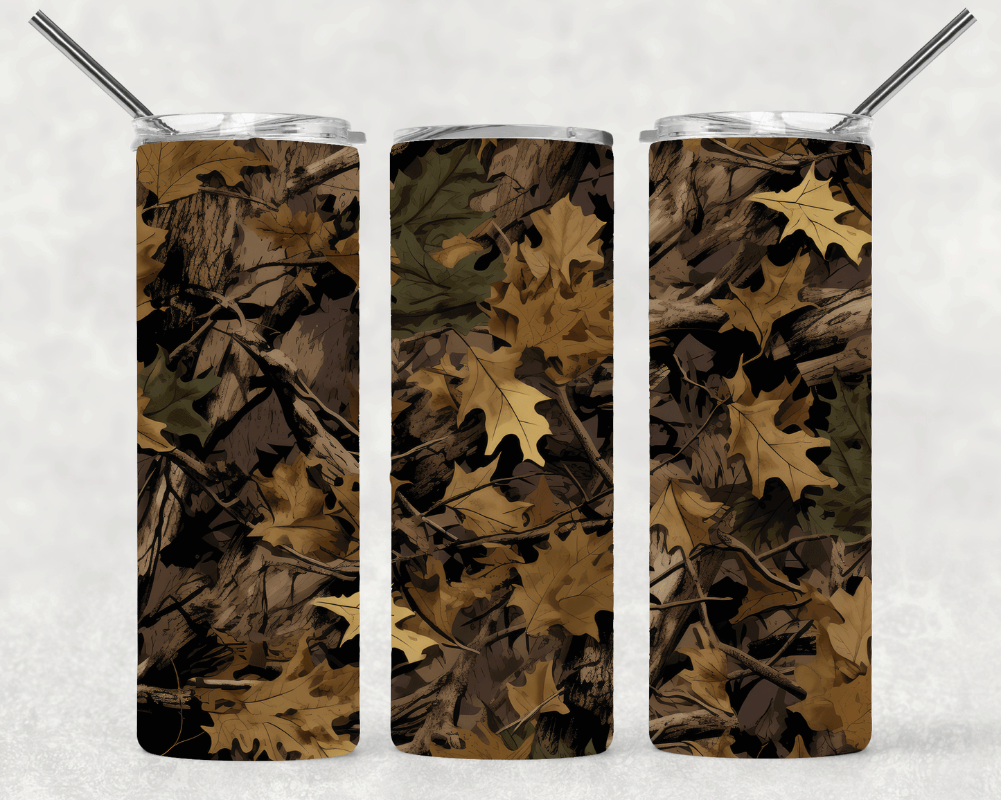 Camo Leaves Wrap For Straight Tumbler-S595