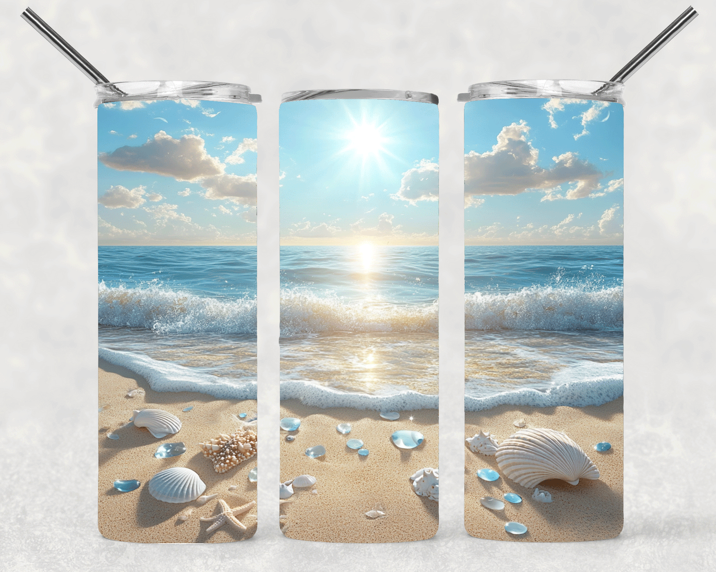 Beach Vibes Wrap For Straight Tumbler-S606