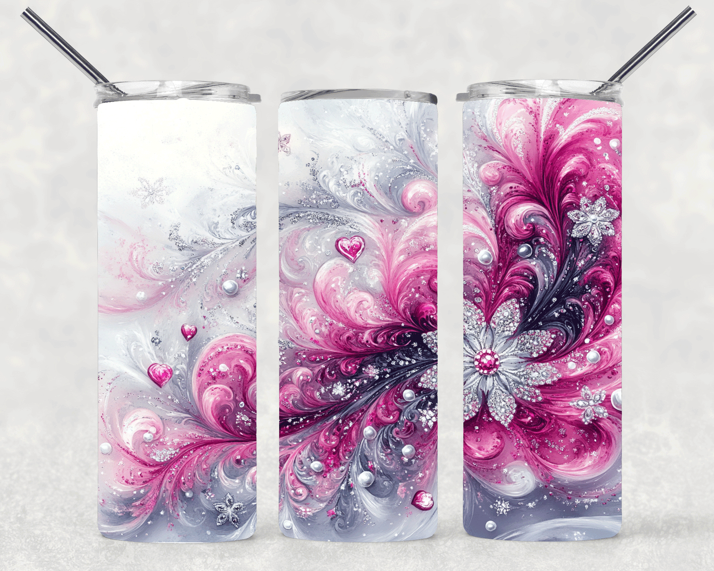 Precious Floral Swirl Wrap For Straight Tumbler-S609