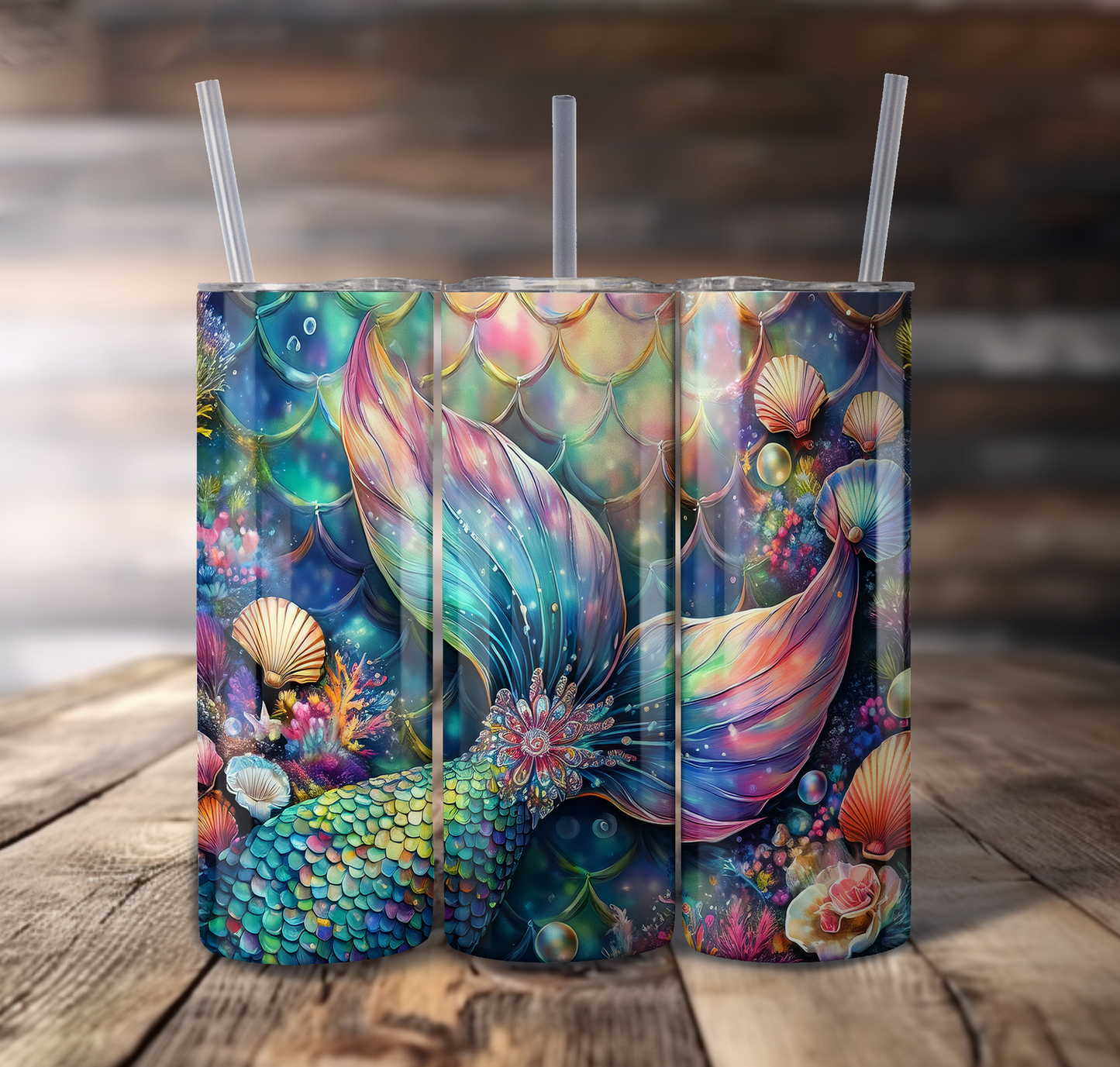 Mermaid Tail Wrap For Straight Tumbler-S774