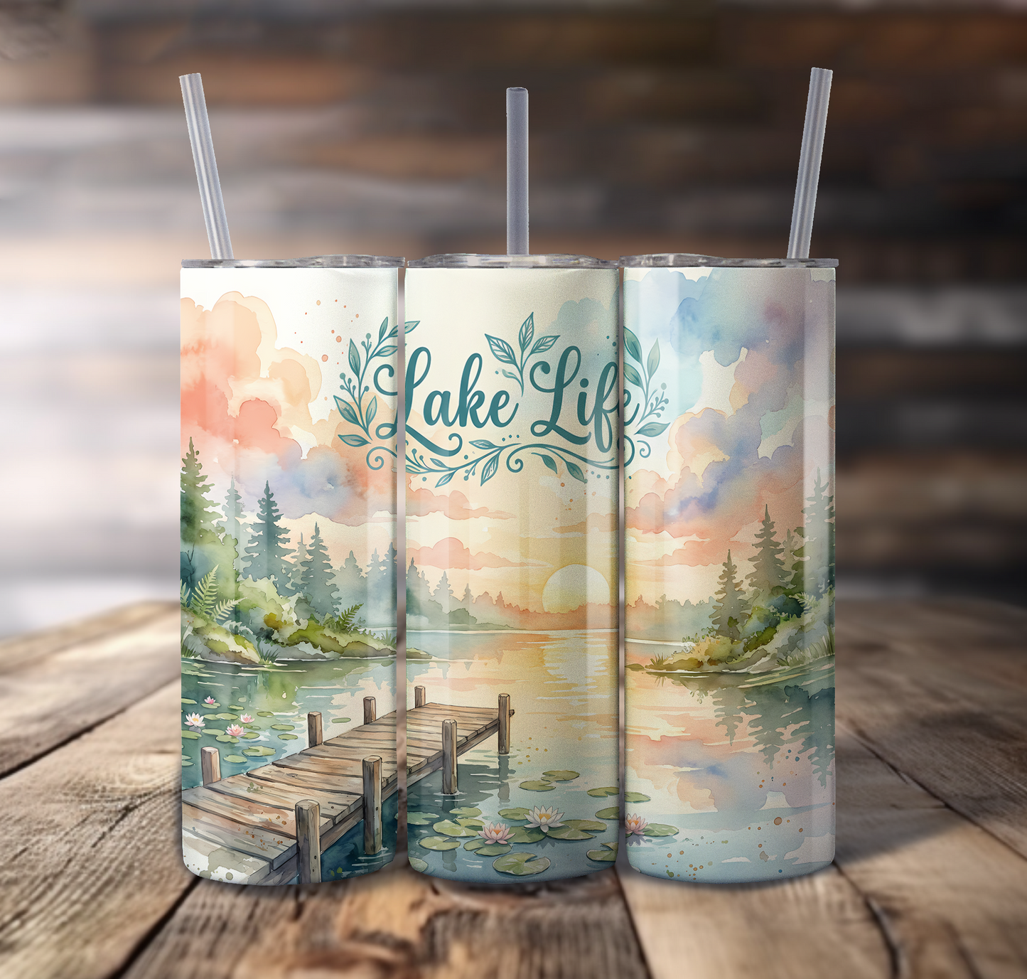 Lake Life Wrap For Straight Tumbler-S779