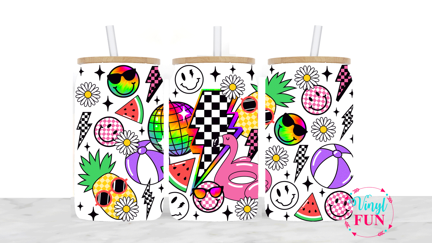 Colorful Summer UVDTF Libbey Glass Wrap - UV163