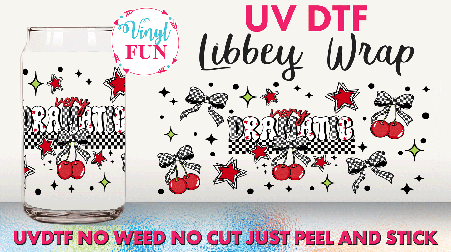 Very Dramatic Cherries UVDTF Libbey Glass Wrap - UV124