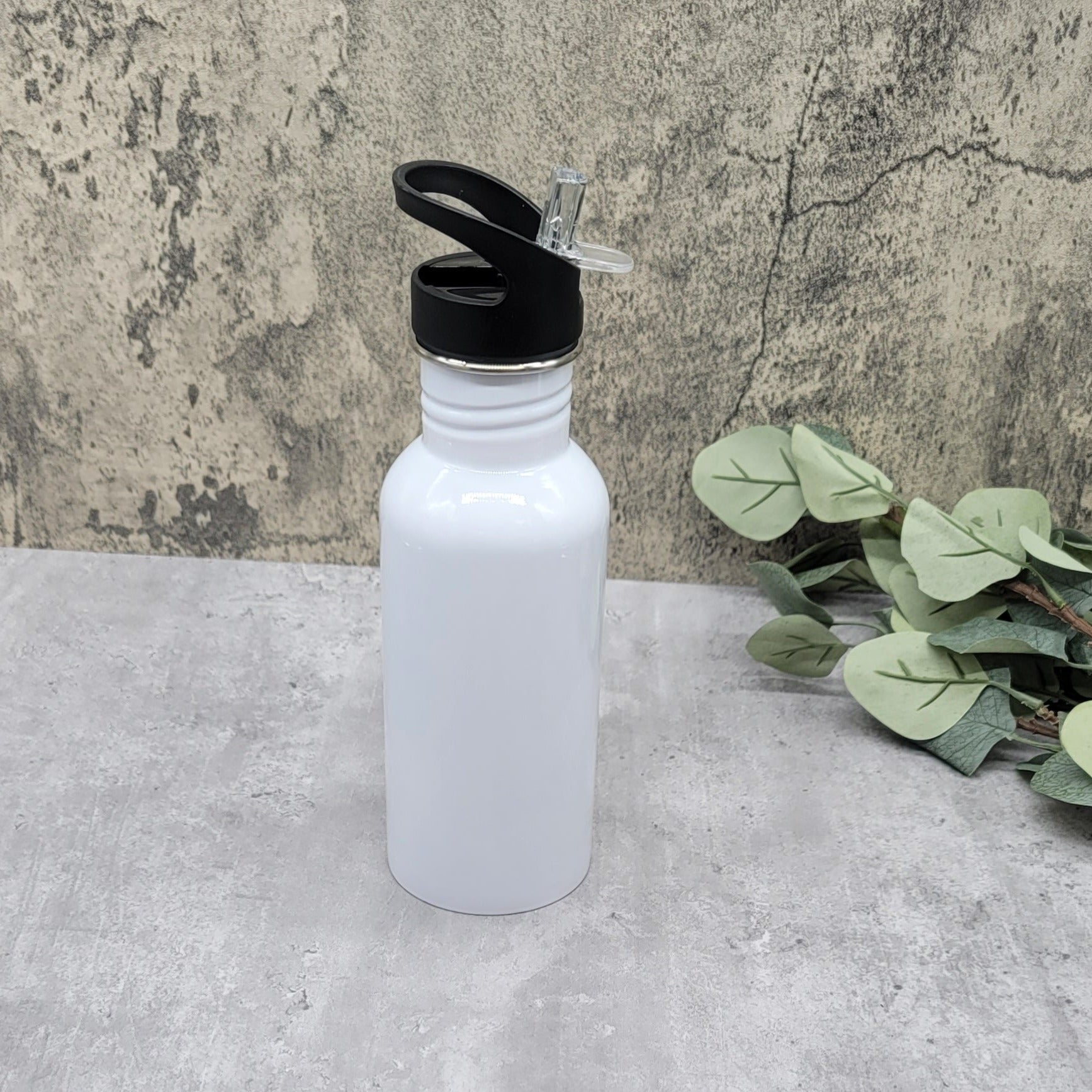 sublimation 600ml stainless silver straw 2 top water bottle sport