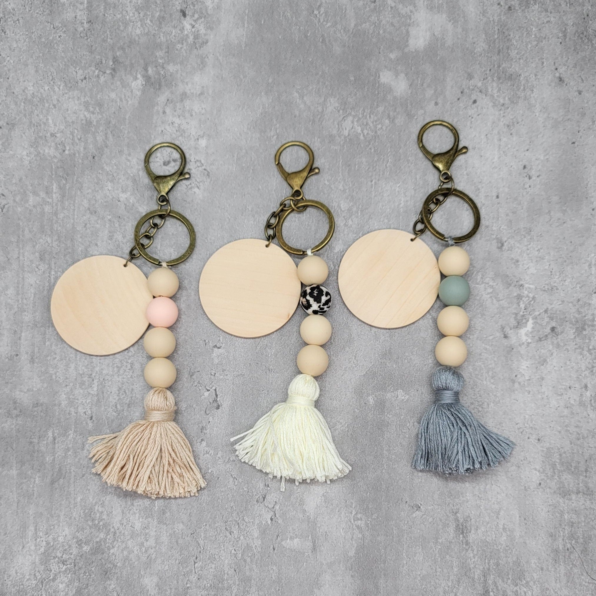 DIY Wood Bead Keychains - Six Clever Sisters