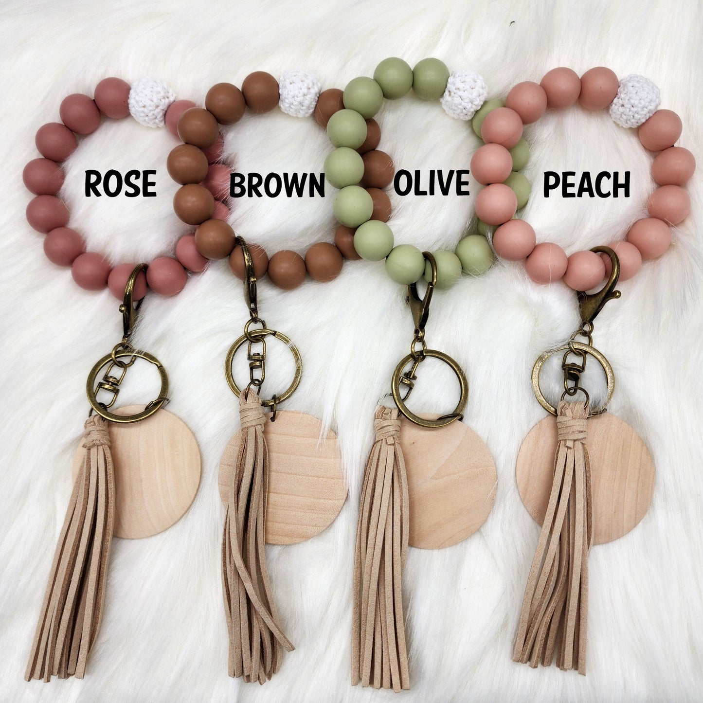 Vintage Silicone Beads Bracelet With Disc