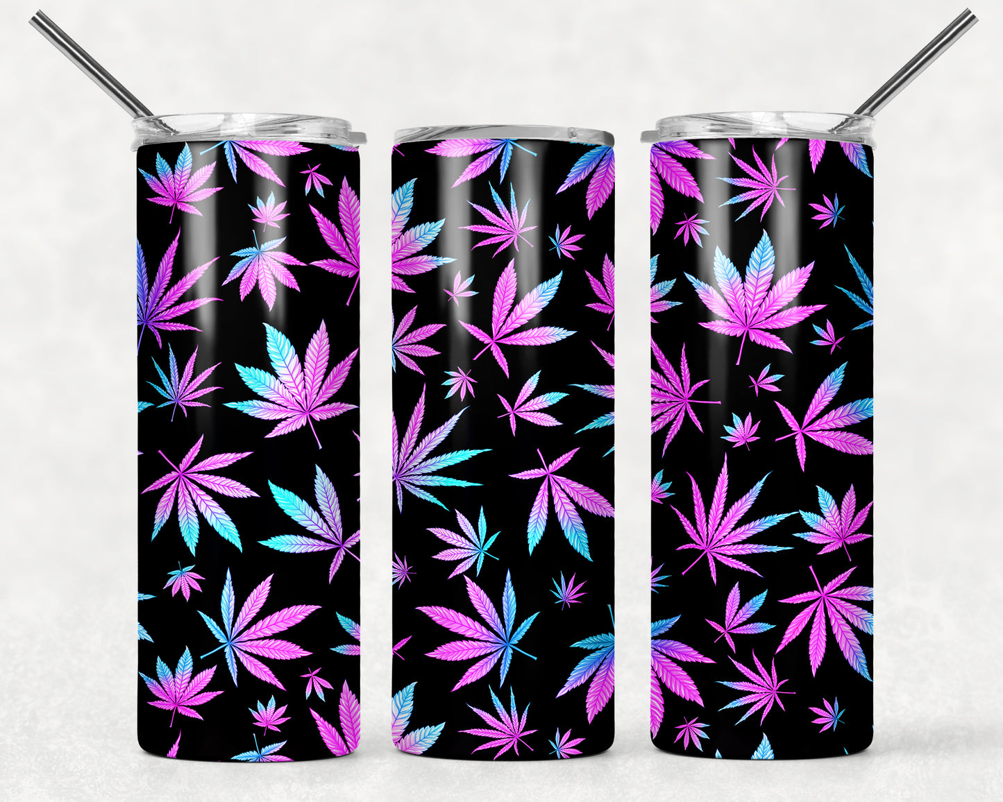 Purple Leaf Wrap For Straight Tumbler-598