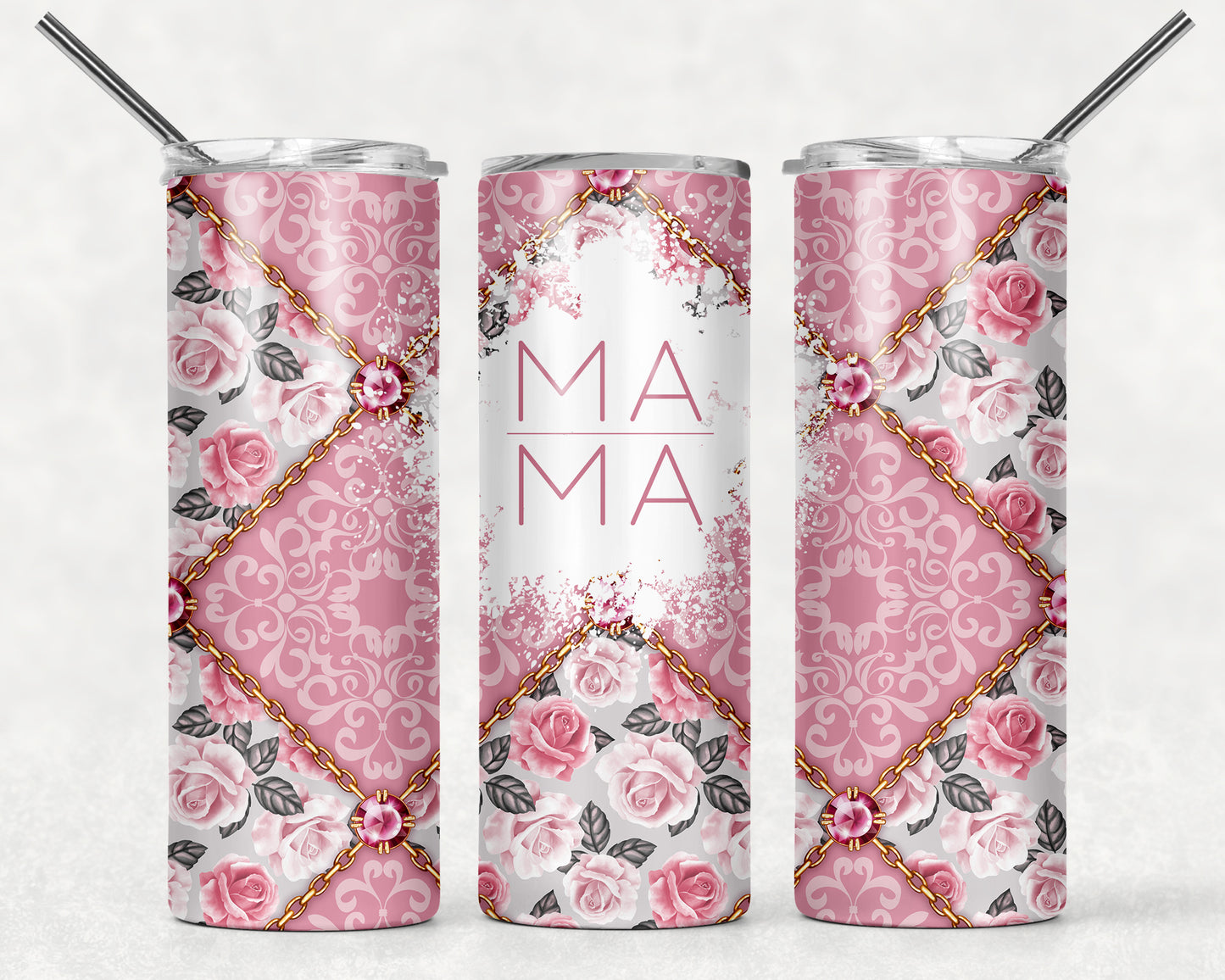 Floral Mama Wrap For Straight Tumbler-739