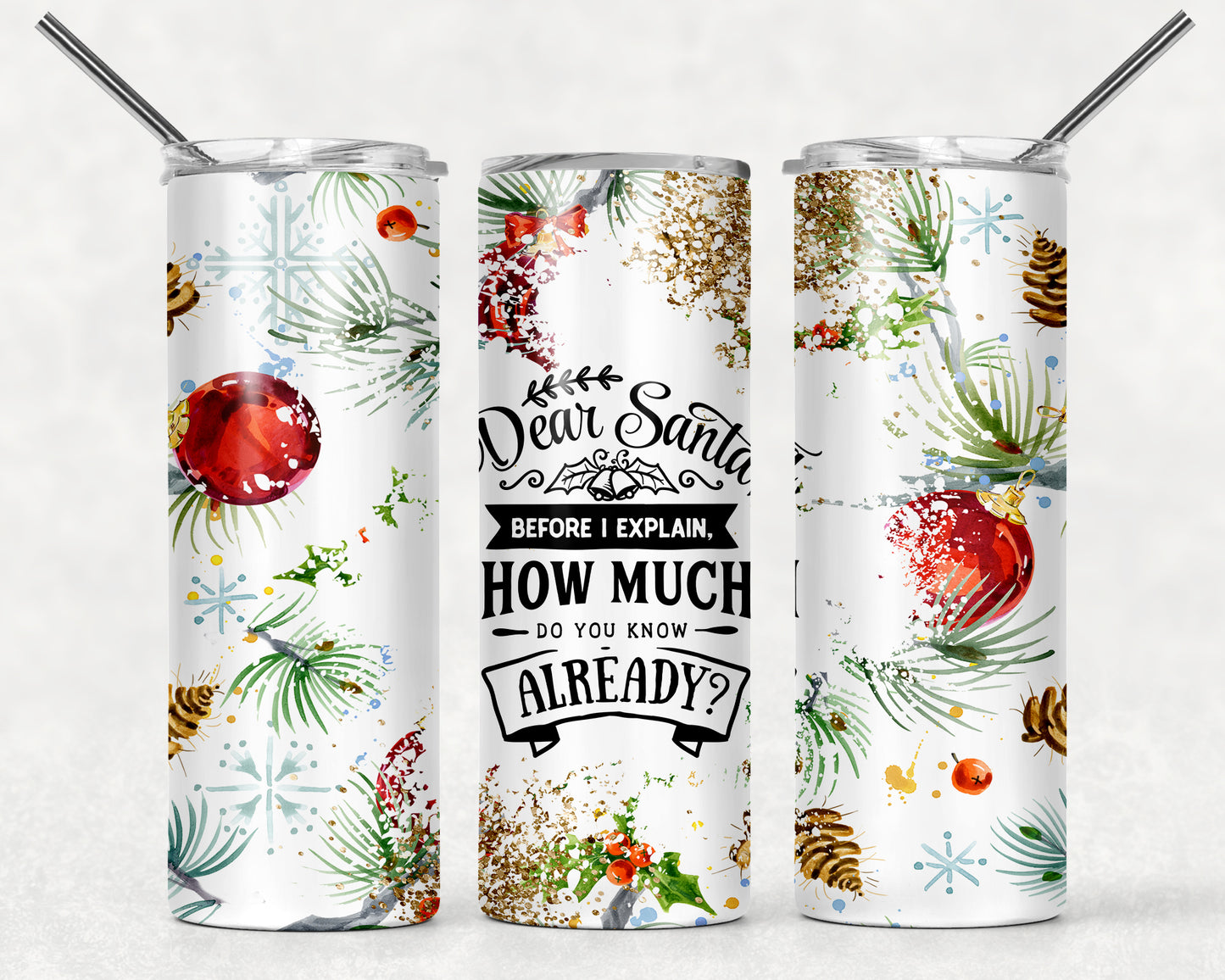 Dear Santa 2 Wrap For Straight Tumbler-742