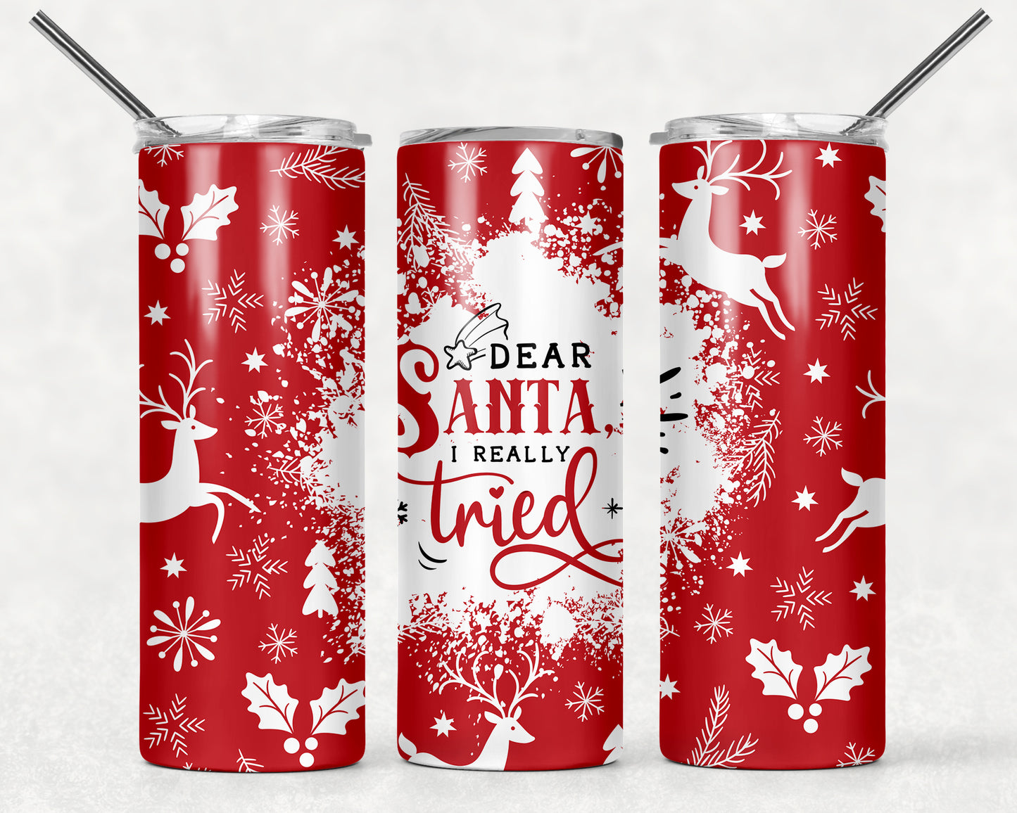 Dear Santa Wrap For Straight Tumbler-743