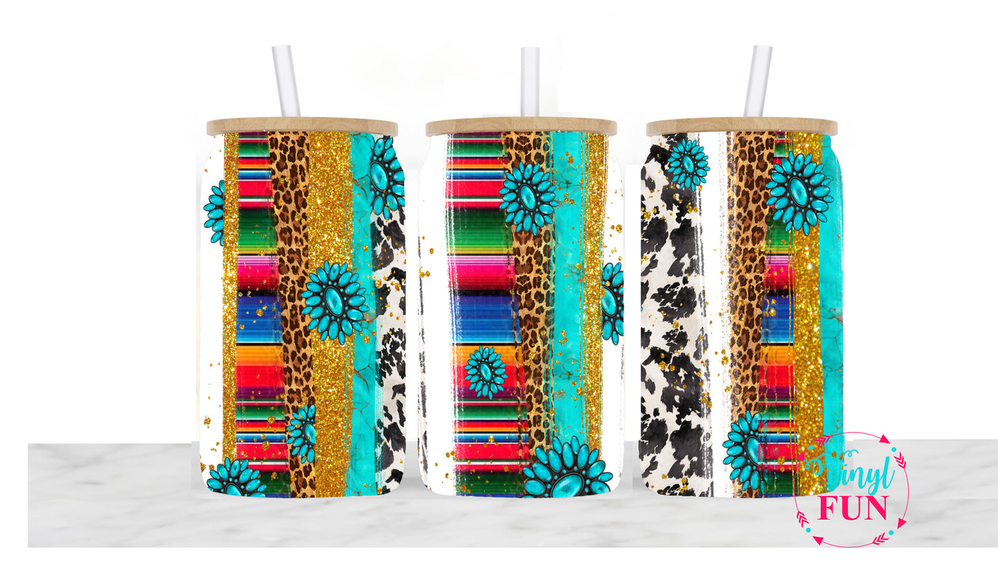 Colorful Serape Sublimation Libbey Wrap - L10