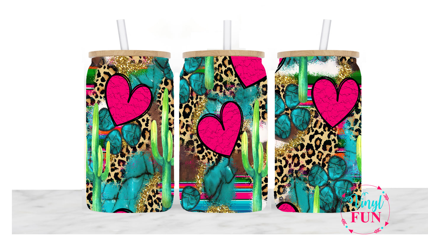 Leopard and Heart Sublimation Libbey Wrap - L13