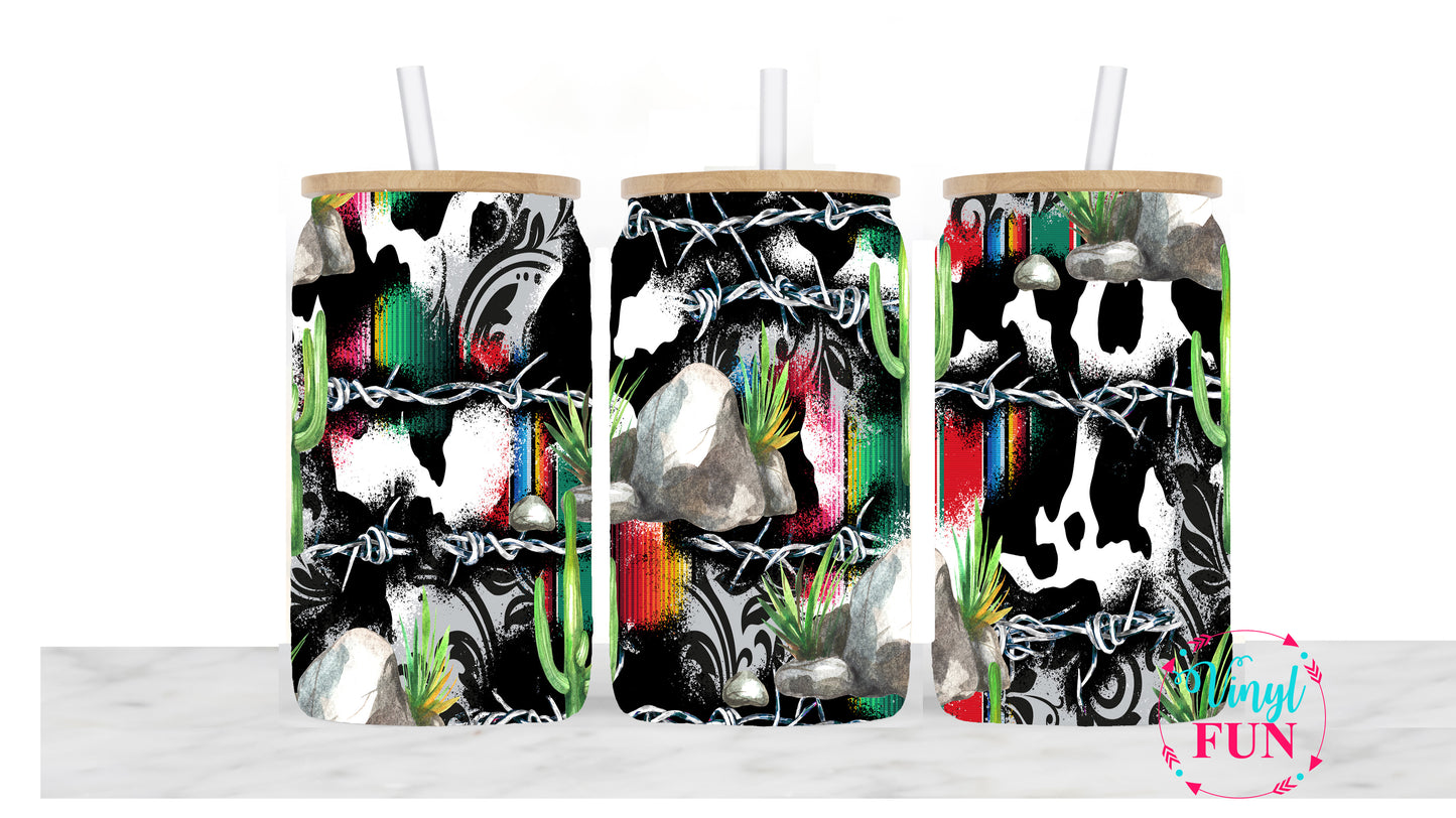 Chain link cow print Sublimation Libbey Wrap - L25