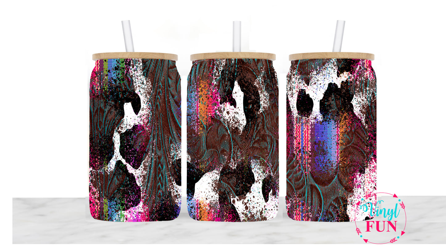 Colorful Cow Sublimation Libbey Wrap - L32