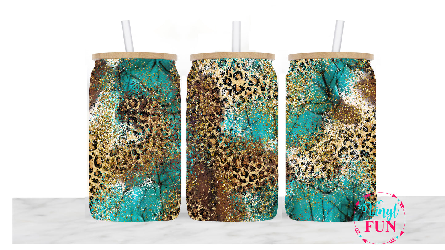 Turquoise Beauty Sublimation Libbey Wrap - L36
