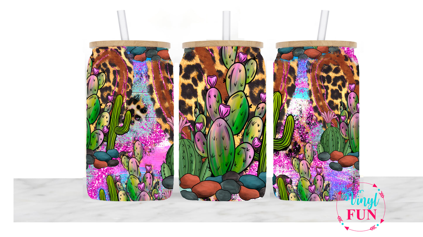 Sensational Cactus Print Sublimation Libbey Wrap - L38
