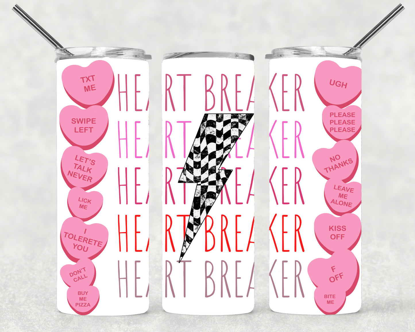 Heart Breaker Wrap For Straight Tumbler-M184