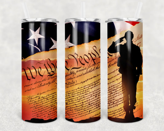 We The People Wrap For Straight Tumbler-M19