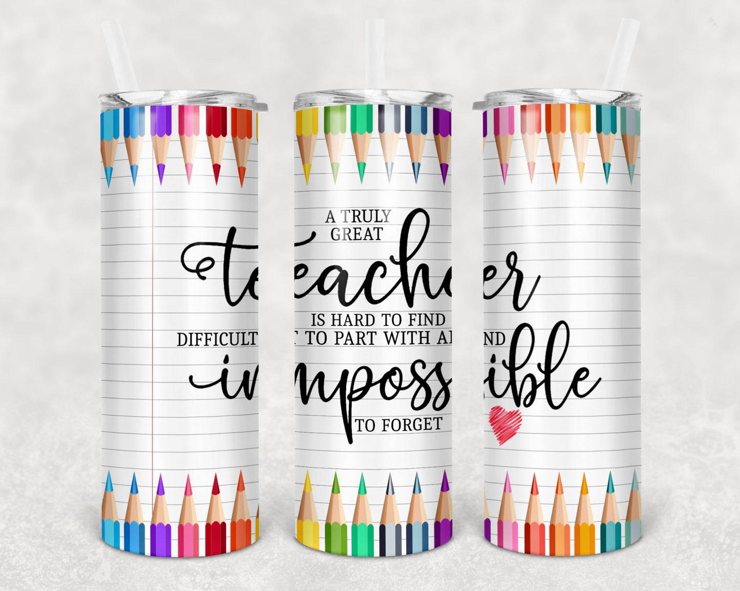 Notebook Teacher Wrap For Straight Tumbler-M41