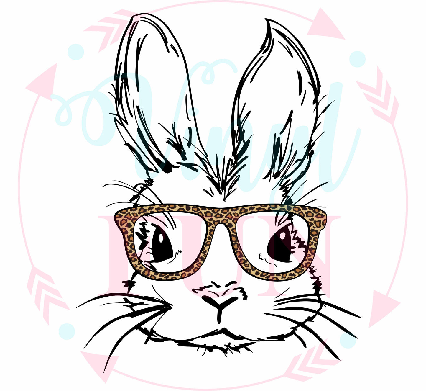 Bunny With Glasses Transfer -H35
