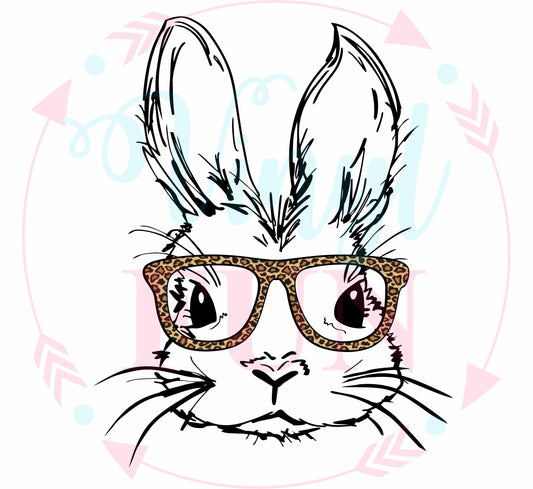 Bunny With Glasses  Transfer -H35