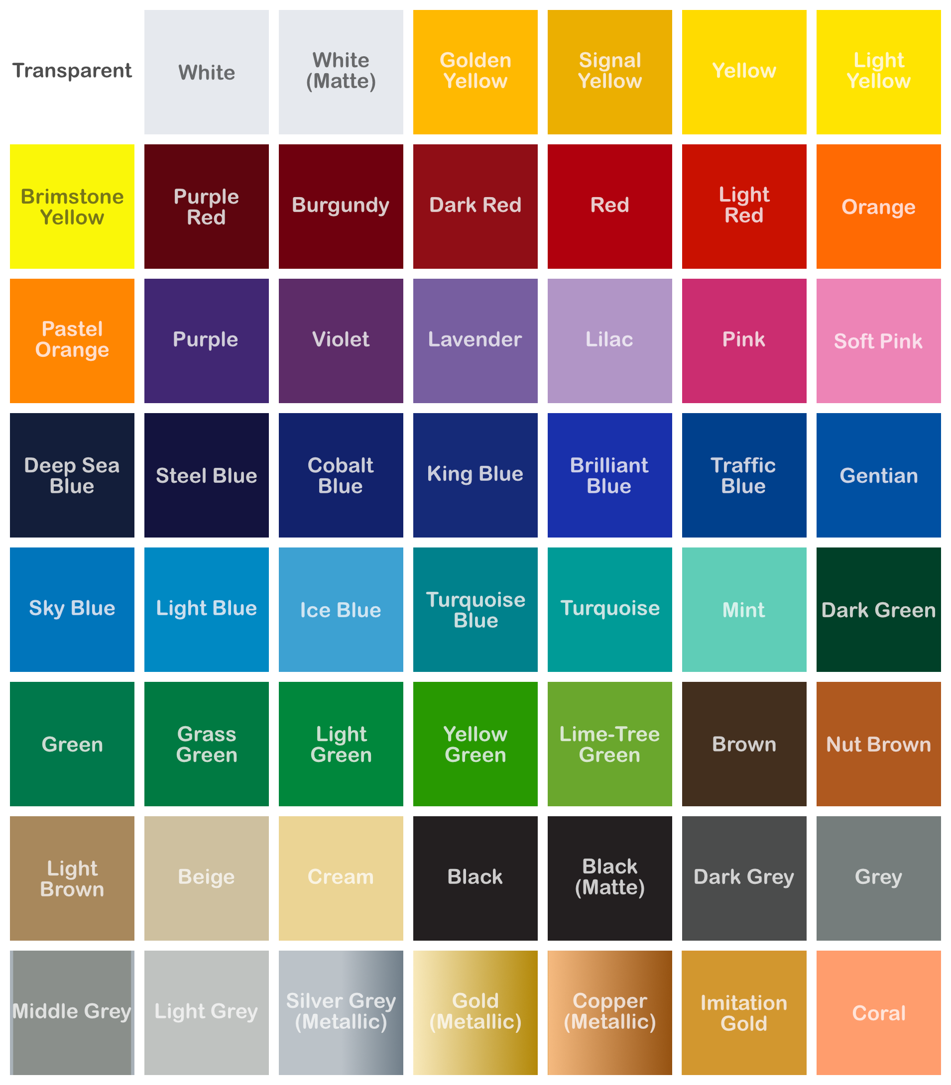 Oracal Color Chart 651 Oracal Oracal 651 2.5 Mil Permanent Adhesive