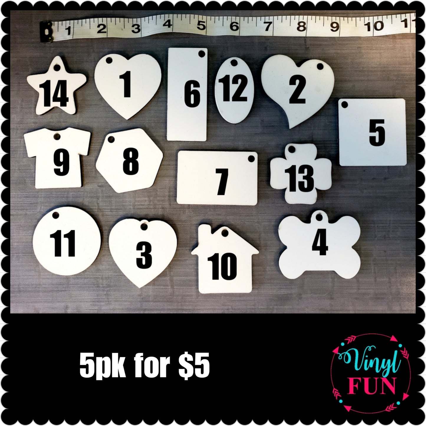 5PK Sublimation Keychain