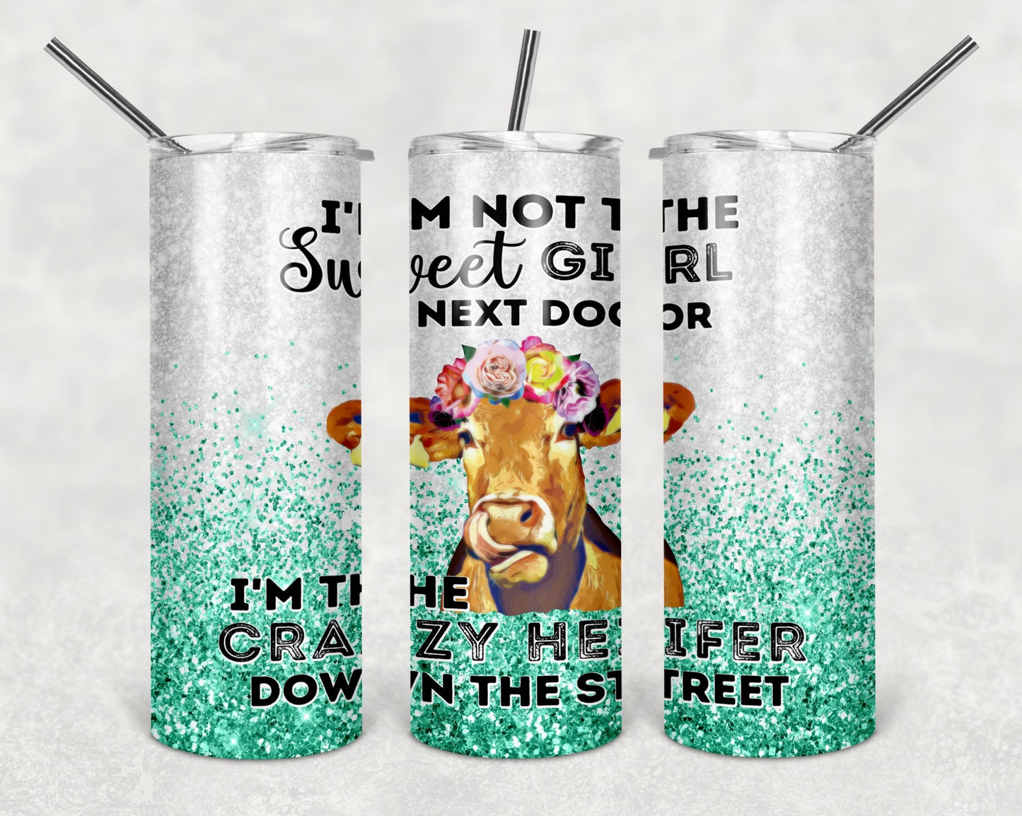 Crazy Heifer Wrap For Straight Tumbler-M61