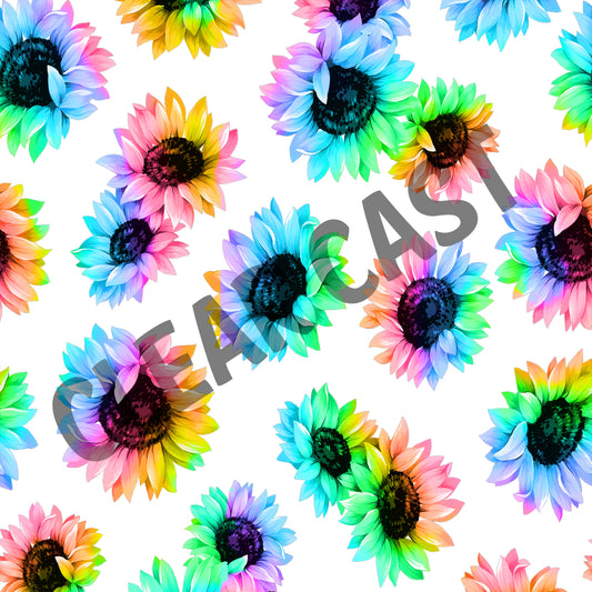 Colorful Sunflowers-Clear Cast