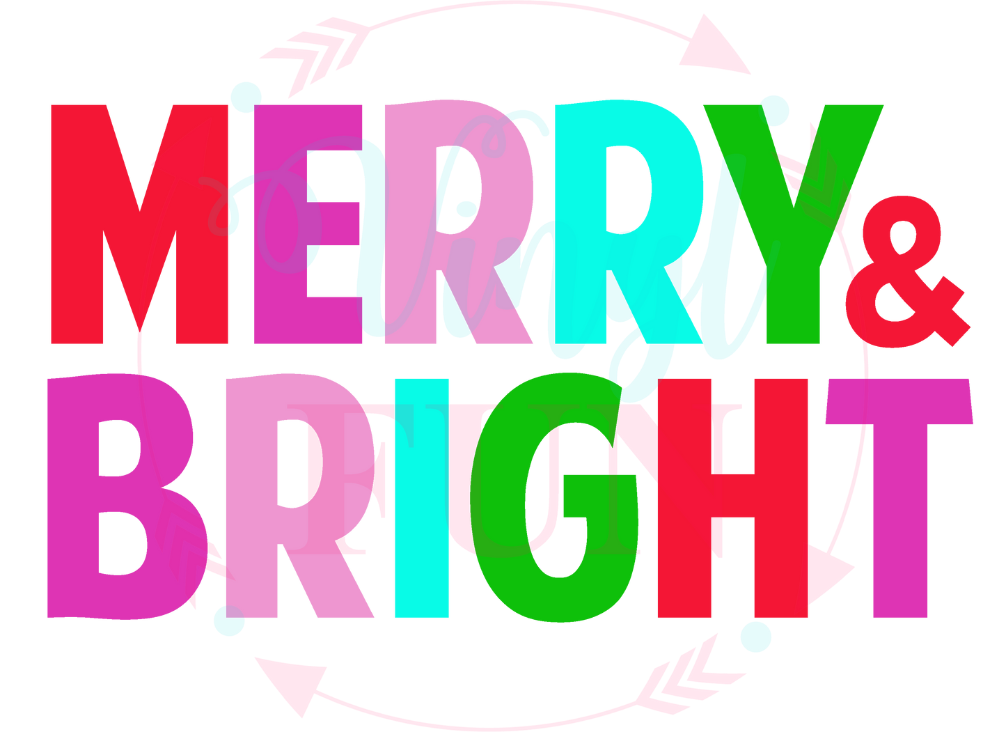 Merry And Bright Solid Letters-Digital Download