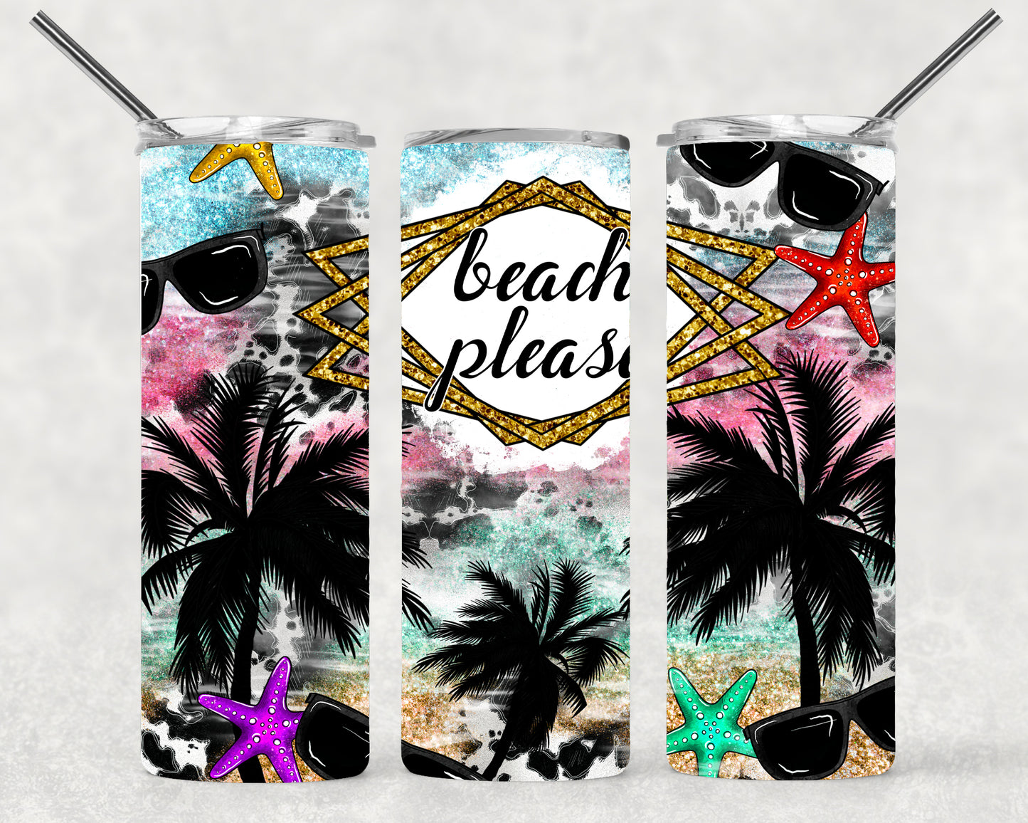 Beach Please Wrap For Straight Tumbler-M121