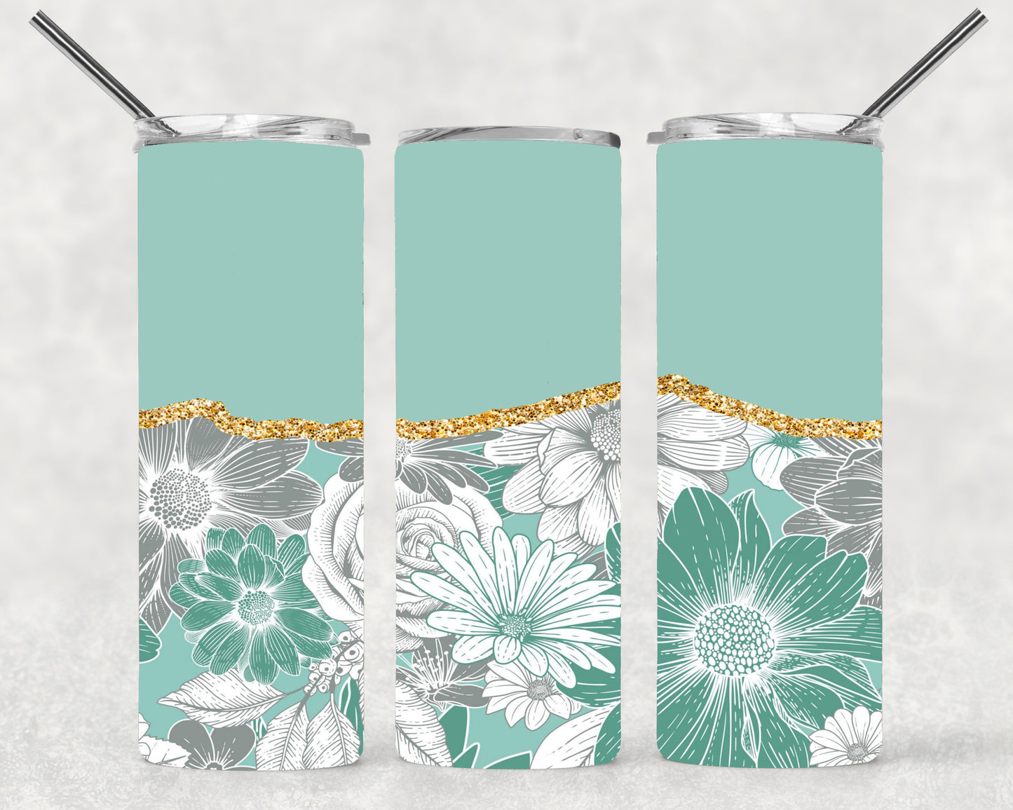 Teal Split Wrap For Straight Tumbler-S16