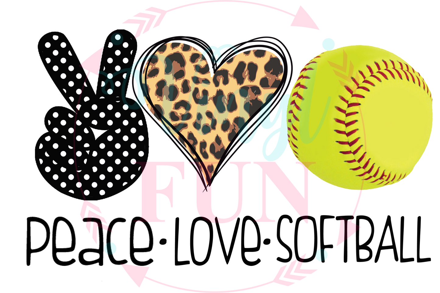 Peace Love Softball-Digital Download